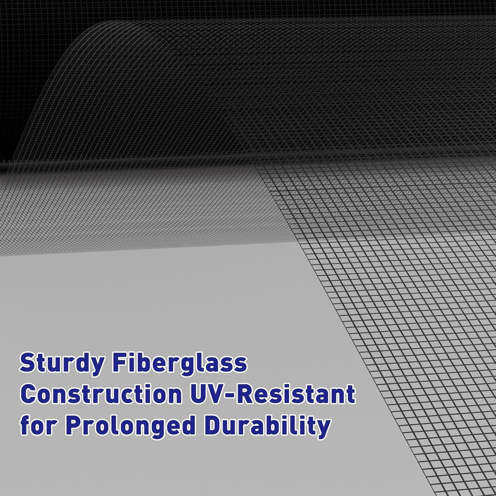 Window Screen Replacement Mesh 48"W X 99"L - DIY Adjustable Polyester Pet Proof