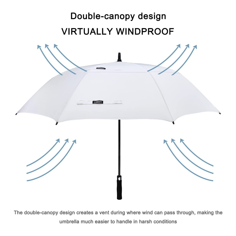 Golf Umbrella 68 Inch Automatic Open Double White Canopy Wedding Auto Pro
