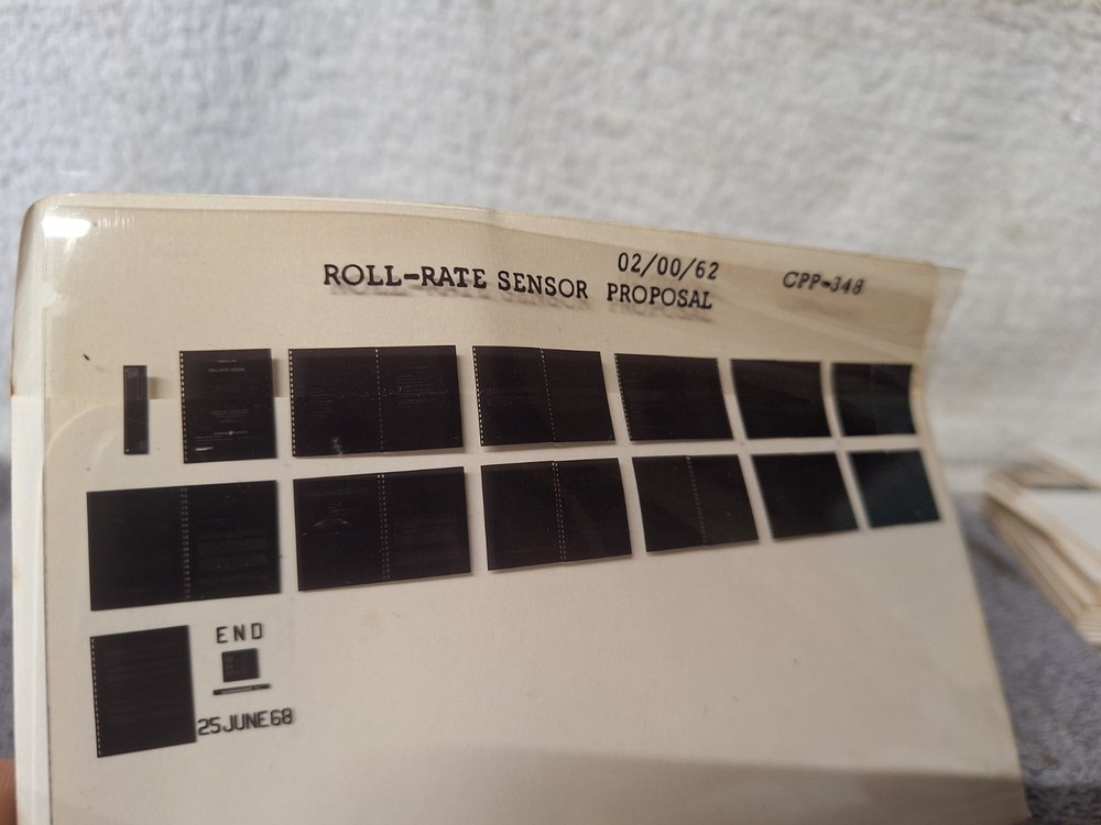 Vtg Military Microfiche Roll-Rate Sensor Proposal 1962 CPP-348