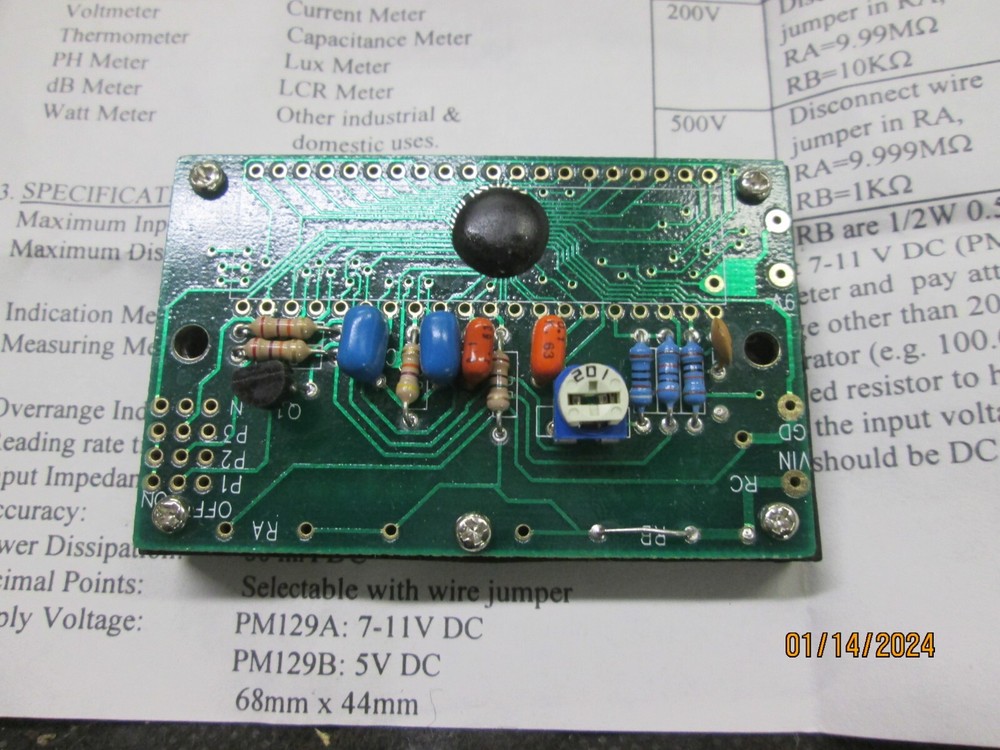 C+C PM-128 Universal Digital Panel Meter LED Display 3.5", 4 Bits 0-500V DC