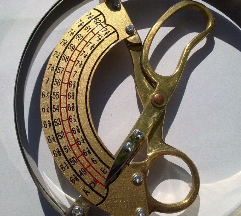 Scissor Type Ring Compass Cap Hat Size Measuring Tool Hand Held Millinery Sizer