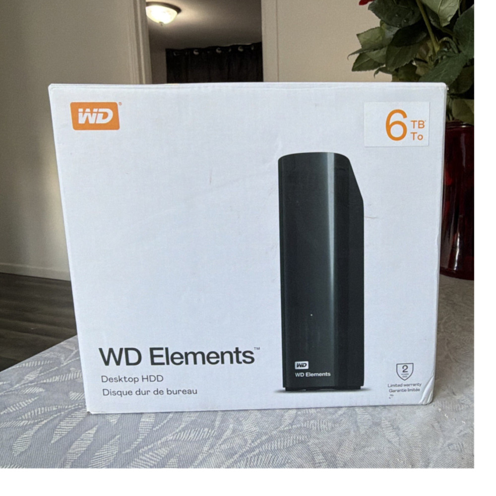 Western Digital WD Elements Desktop External HDD 6TB USB 3.0 Black