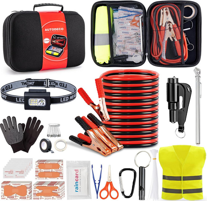 Car Roadside Emergency Kit, Portable Car Safety Kit for Emergency Situations,