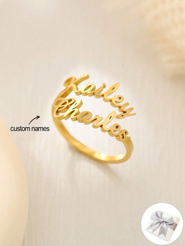 Personalized Couples Ring With Names, Anniversary, Wedding, Engagement Gift