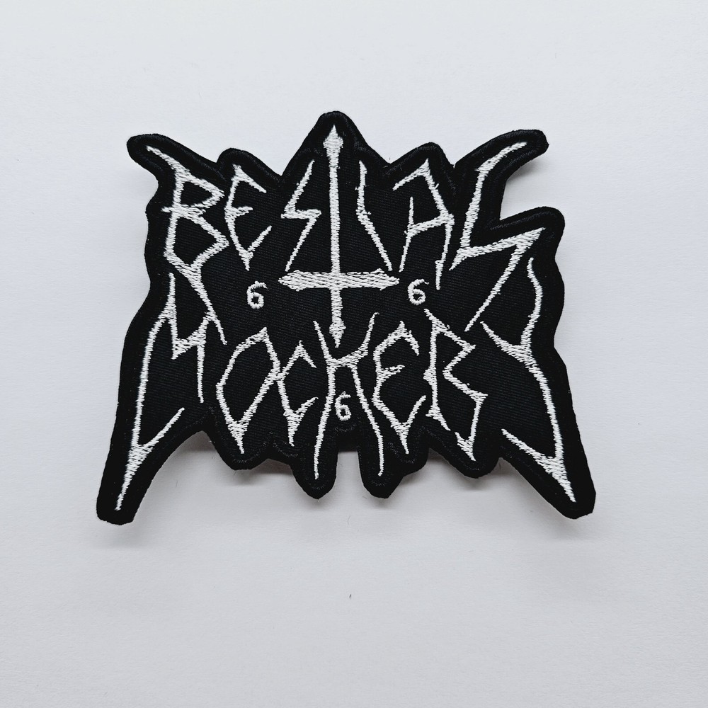 Bestial Mockery  White   Shaped  EMBROIDERED PATCH