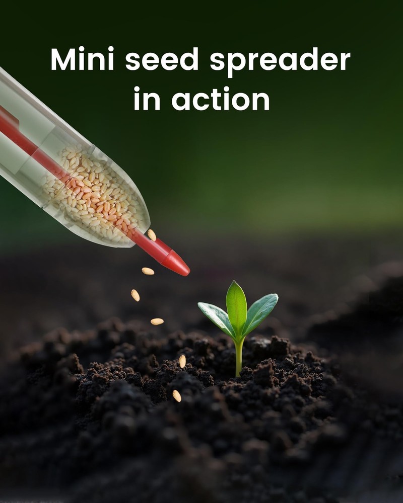 Mini Seed Spreader Set, Planter Tool for Small Seed, Red & Green & Black