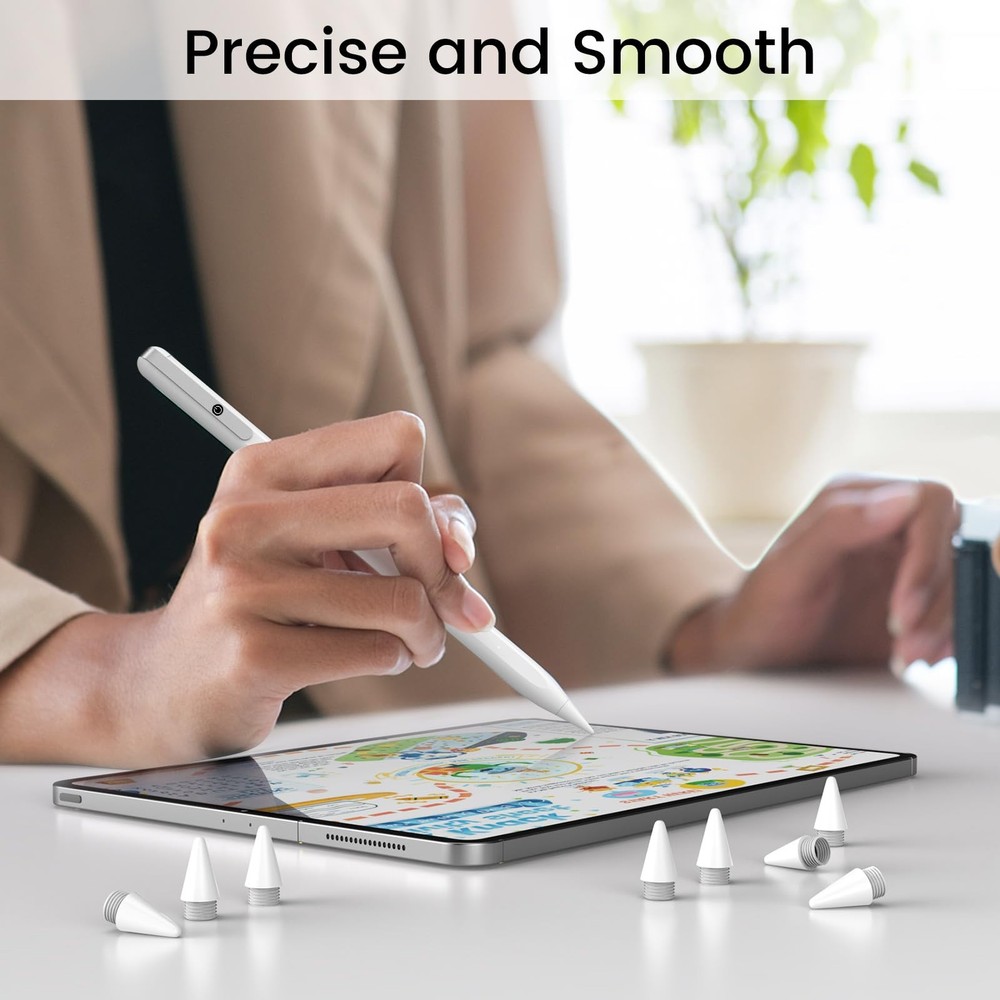 8 Pack Replacement Tips Only Compatible with Stylus Hidden White