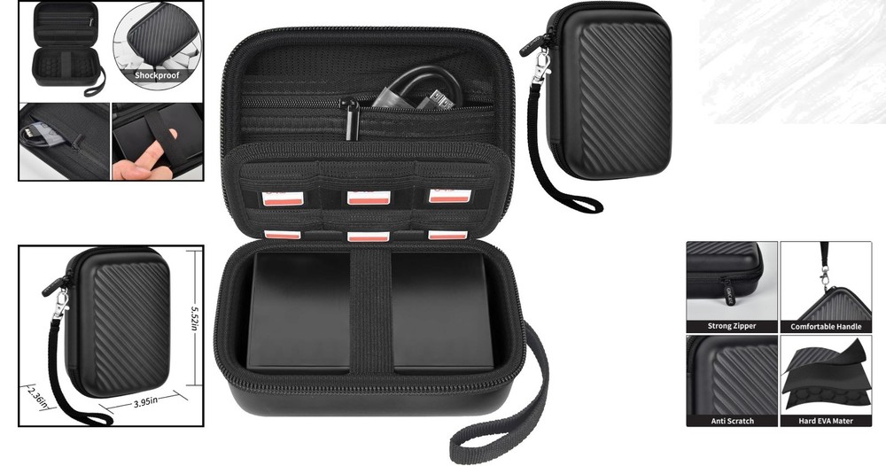 Slim & Durable External Hard Drive Case for Travel - Fits Seagate & WD Elements