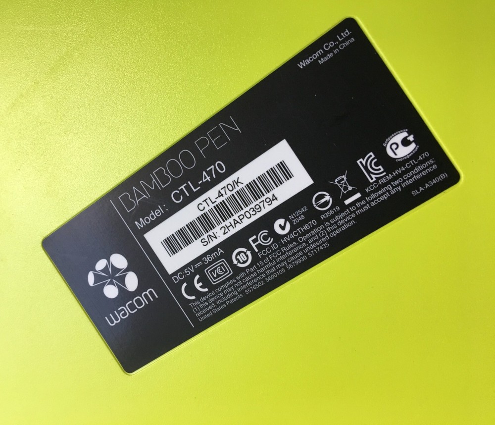Wacom Bamboo Pen Model CTL-470 Graphics Drawing Tablet Only - As is