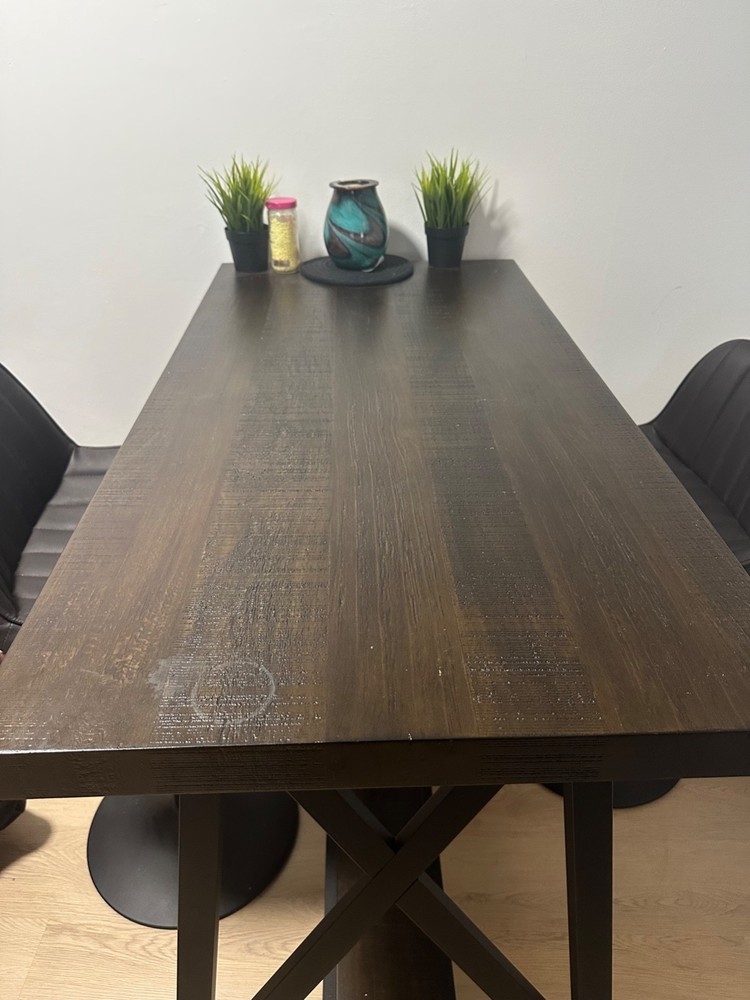 Dark Brown Wood High-top Dining Table