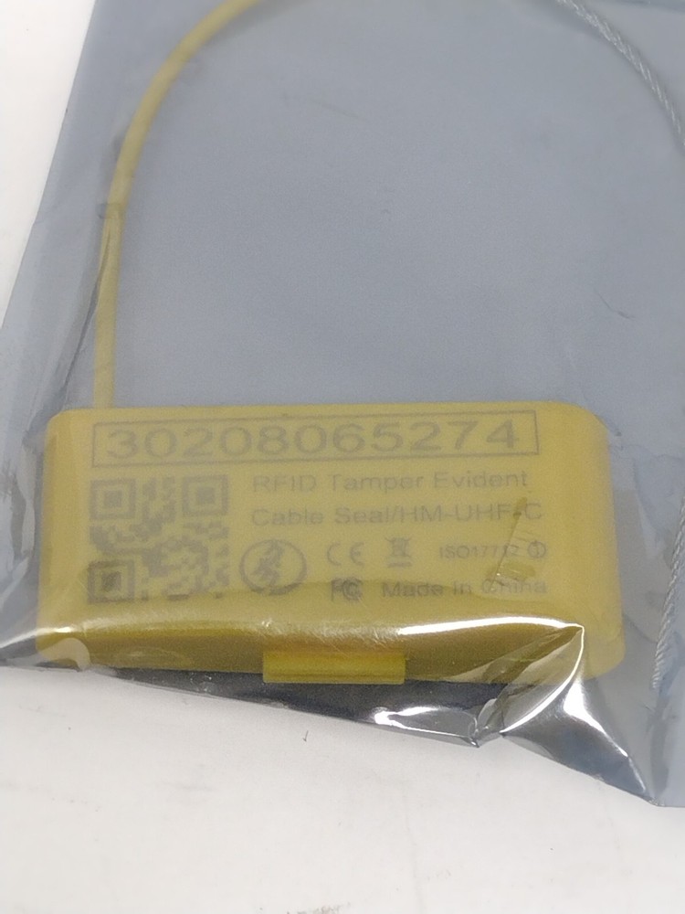 RFID Tamper Evident Security Cable Seal Tag Yellow HM-UHF-C ISO17712