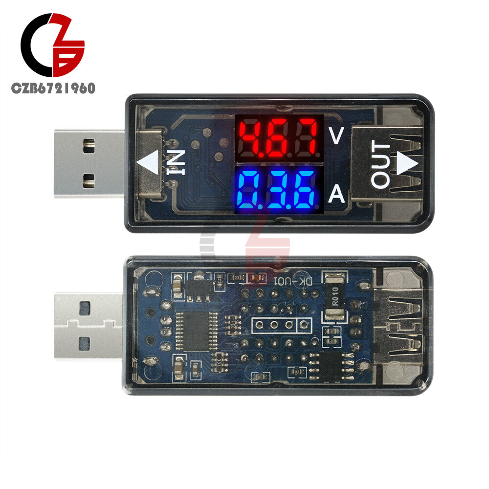 Digital Dual LED Display Tester 5V USB Current Voltage Voltmeter Power Detector