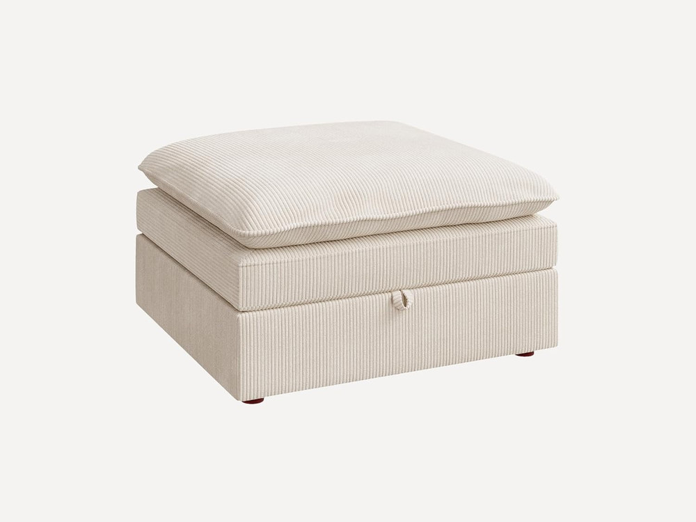 Beige Storage Ottoman Module for Modular Sectional Sofa -