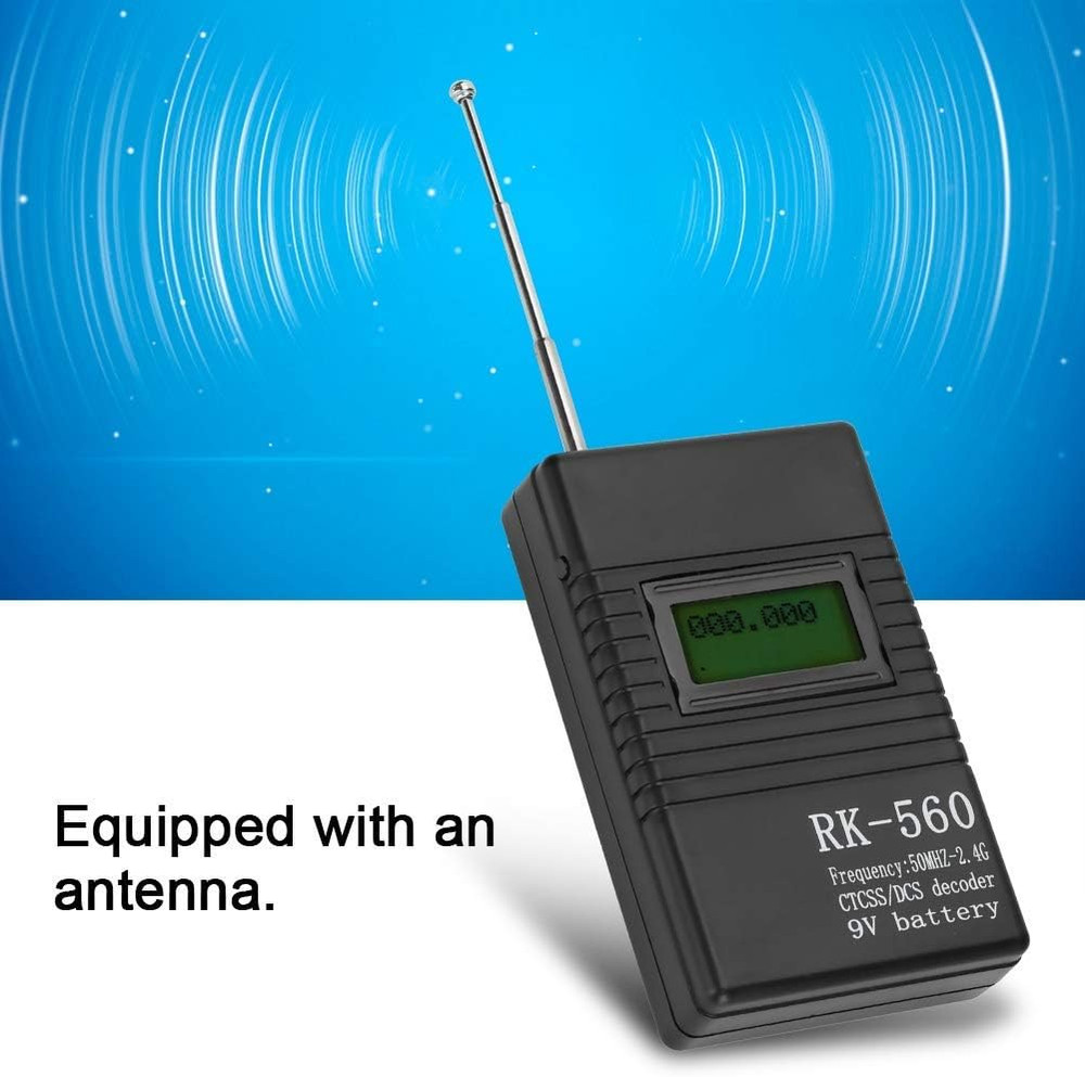 RK560 Mini Radio Frequency Counter Meter, 50Mhz-2.4Ghz with CTCSS/DCS Decoder, P