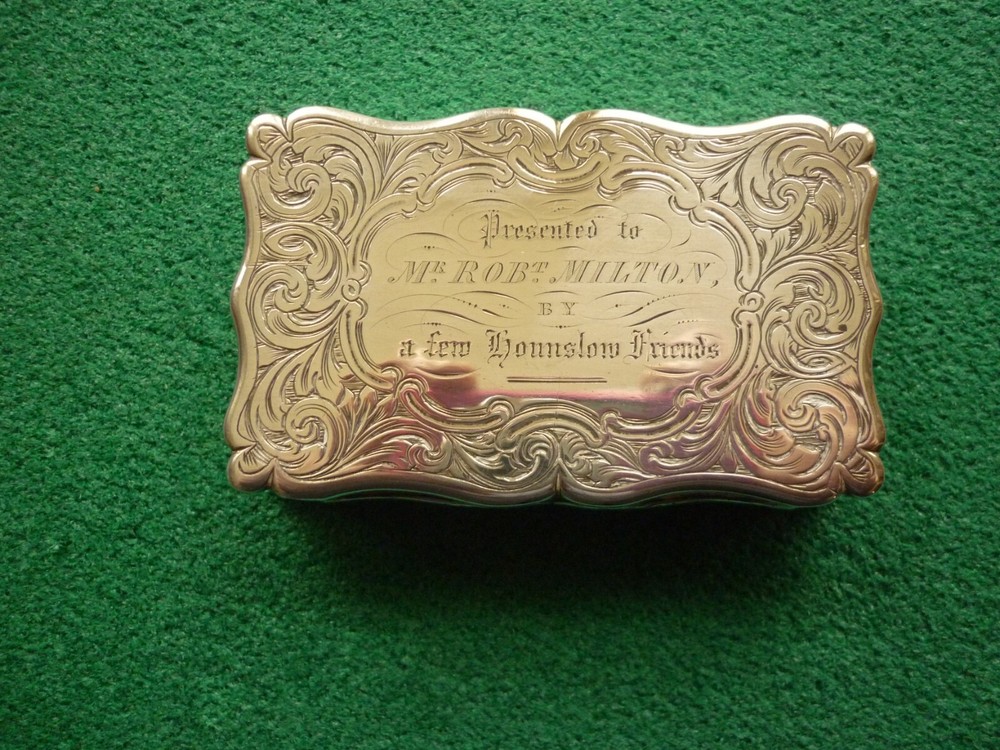 Antique Silver Snuff Box, Birmingham 1852 Edward Smith
