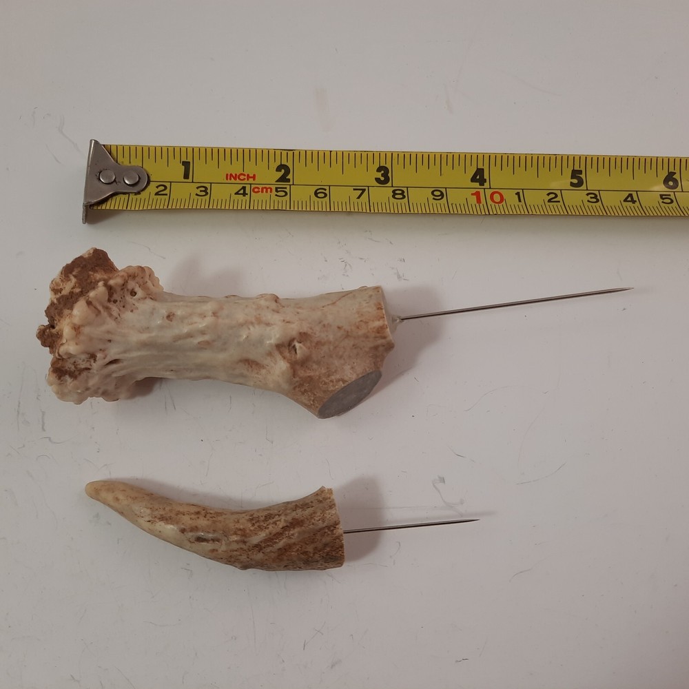 2 Whitetail Antler Dubbing Needle Fly Tying Tools