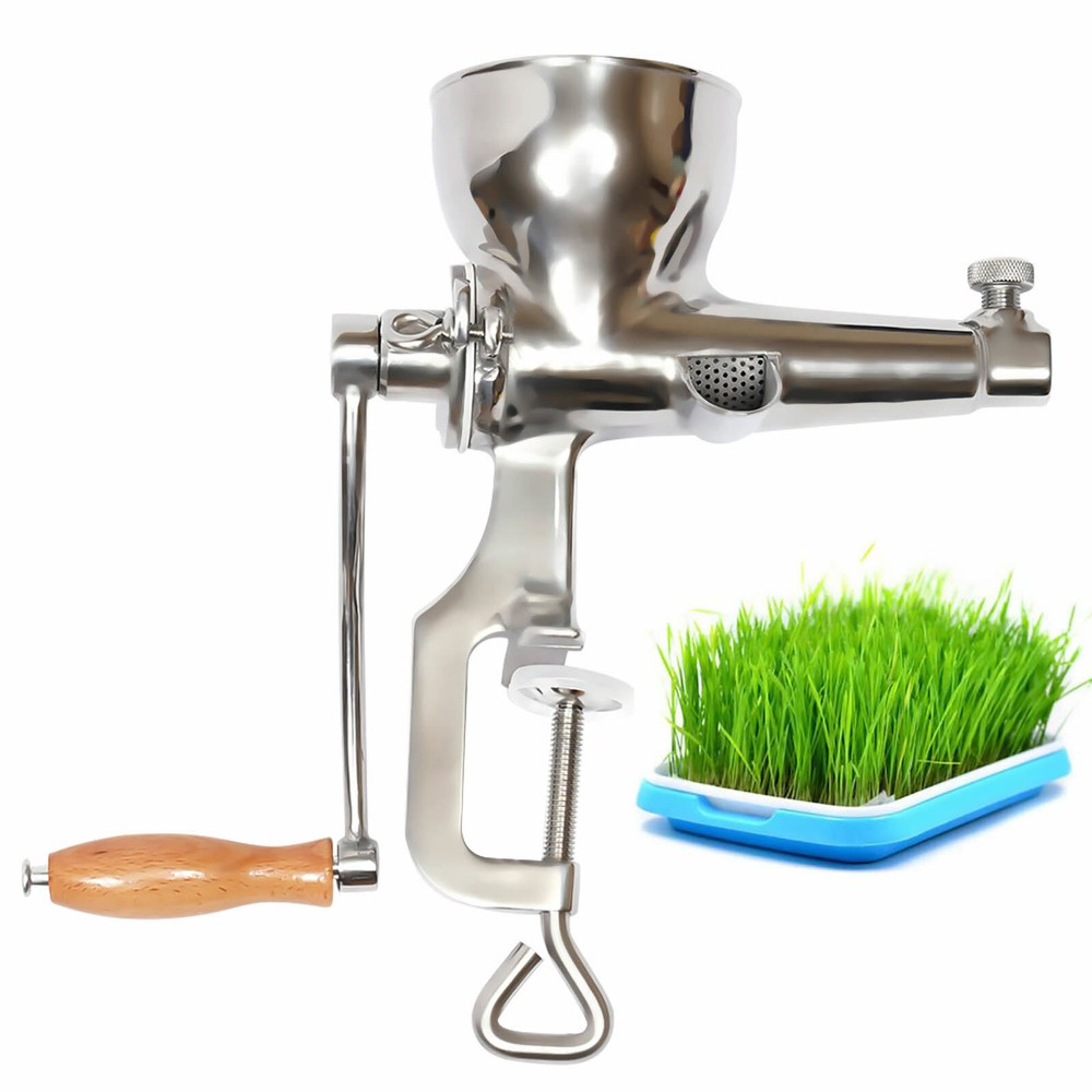 Manual Wheatgrass Juicer Hand Press Wheat Grass Fruit Juicing Extractor Silver~