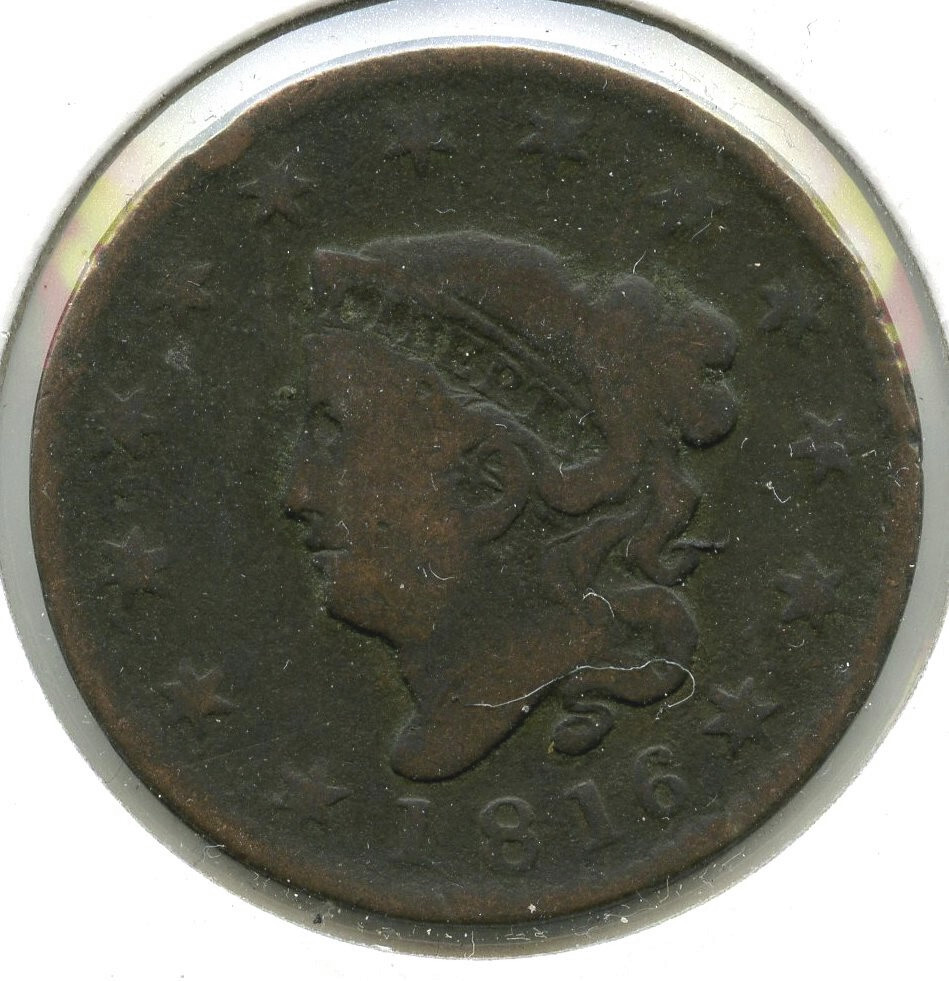 1816 Coronet Head Large Cent Penny - L460