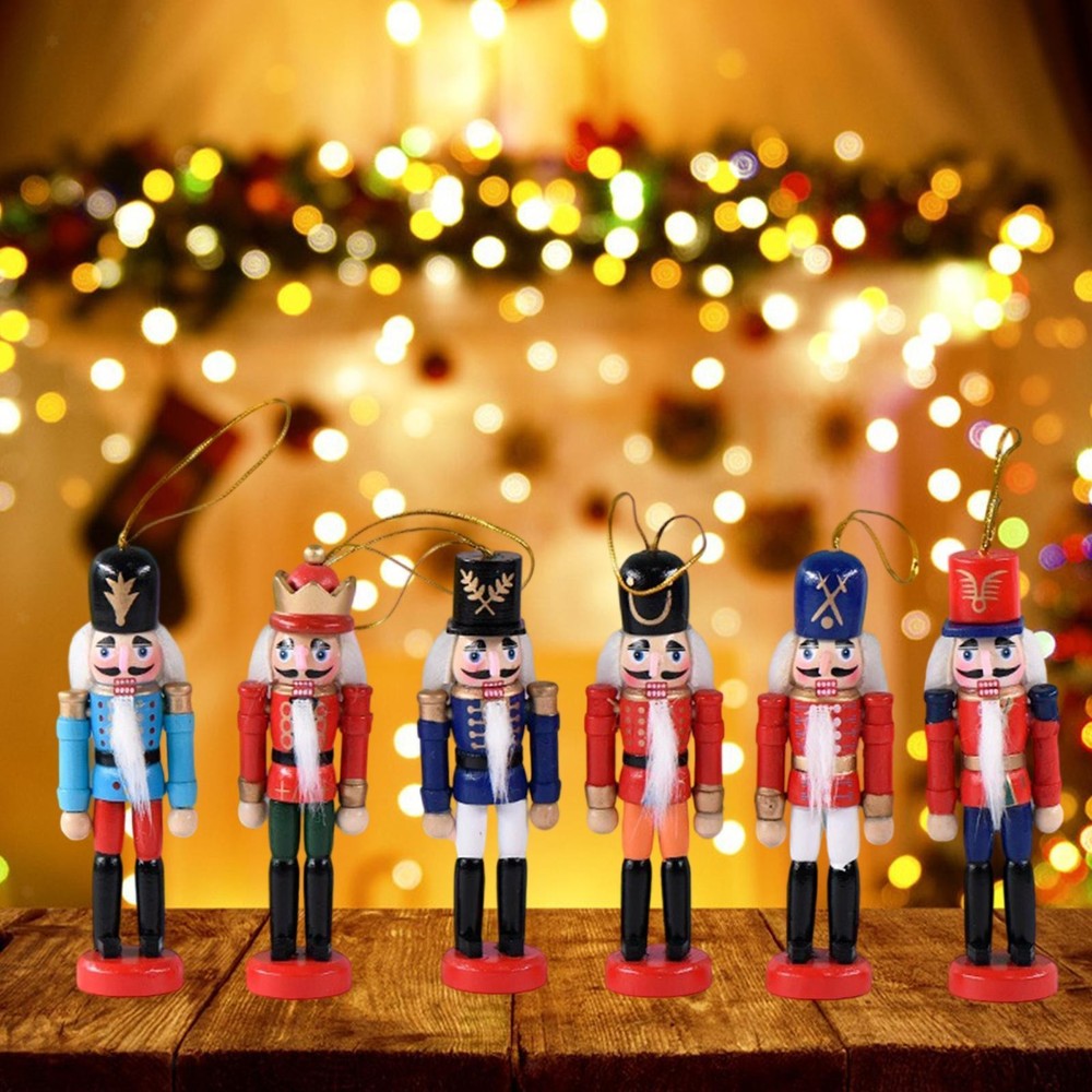 6 Pieces Christmas Nutcracker Ornaments Nutcracker Figures for Shelf Office
