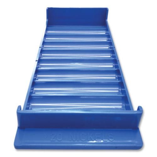 Controltek 560561 Stackable Plastic Coin Tray, Blue, 10 Compartments