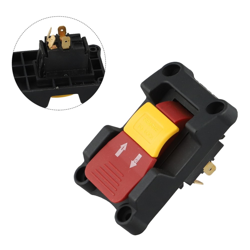 Locking Key Switch 20A DPDT Pushbutton Switch for Table Saws and Routers