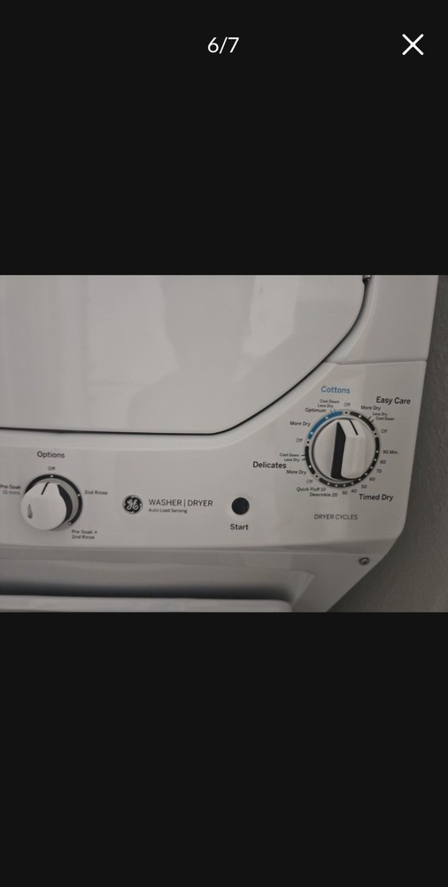 GE GUD27ESSMWW Electric Stackable Washer Dryer White Top/Front Load