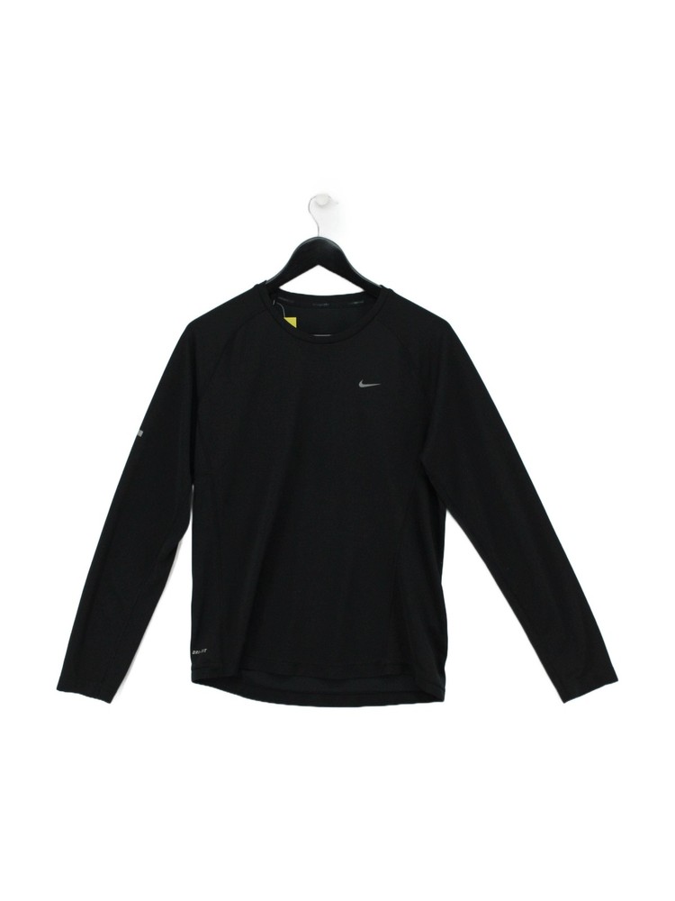 Nike Men's T-Shirt M Black 100% Polyester Round Neck Basic