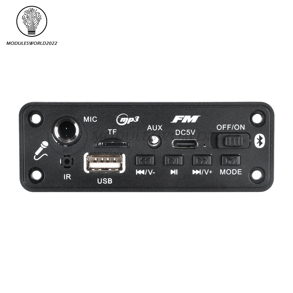 MP3 Bluetooth5.3 Power Amplifier Decoder Board USB TF FM Radio 2*3W Audio Player