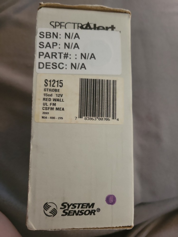 System Sensor S1215 Red Wall Mount Strobe