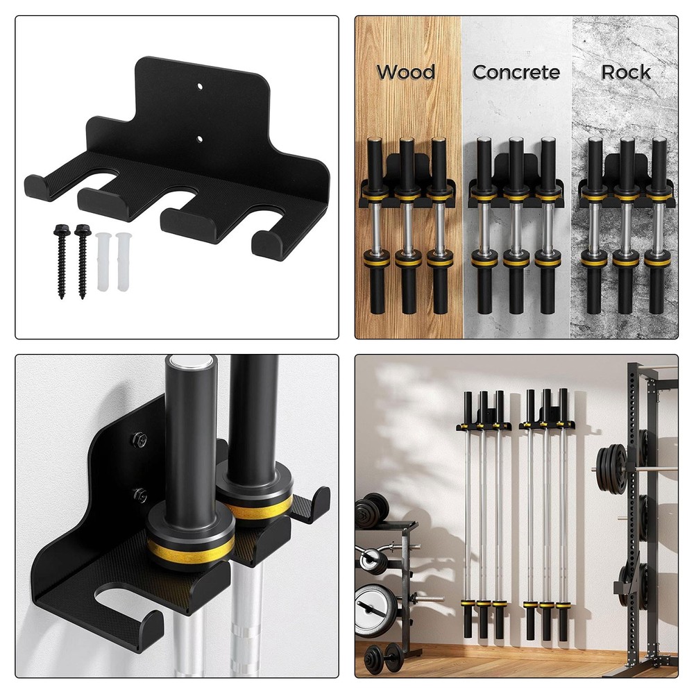 Compact Vertical Wall Mount Barbell Rack for Bars Under 33 Millimeters Diameter
