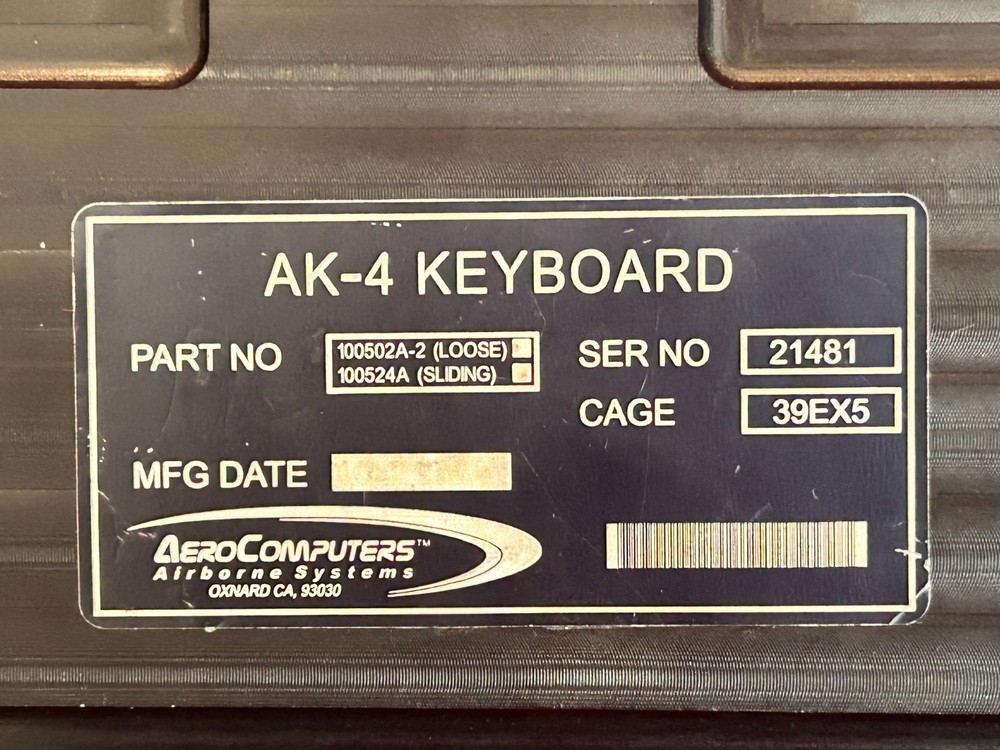 AEROCOMPUTERS AK-4 KEYBOARD P/N 100524A