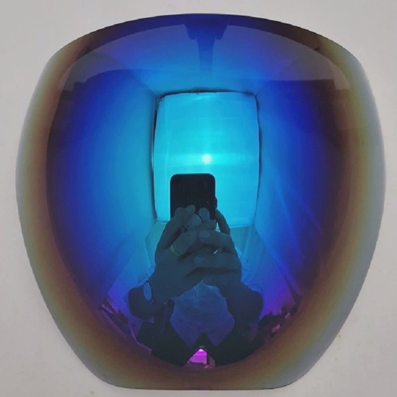 Blue Coated ABS HD Mirror Reflective Full Face Mask Oversized Polarized Sunglass