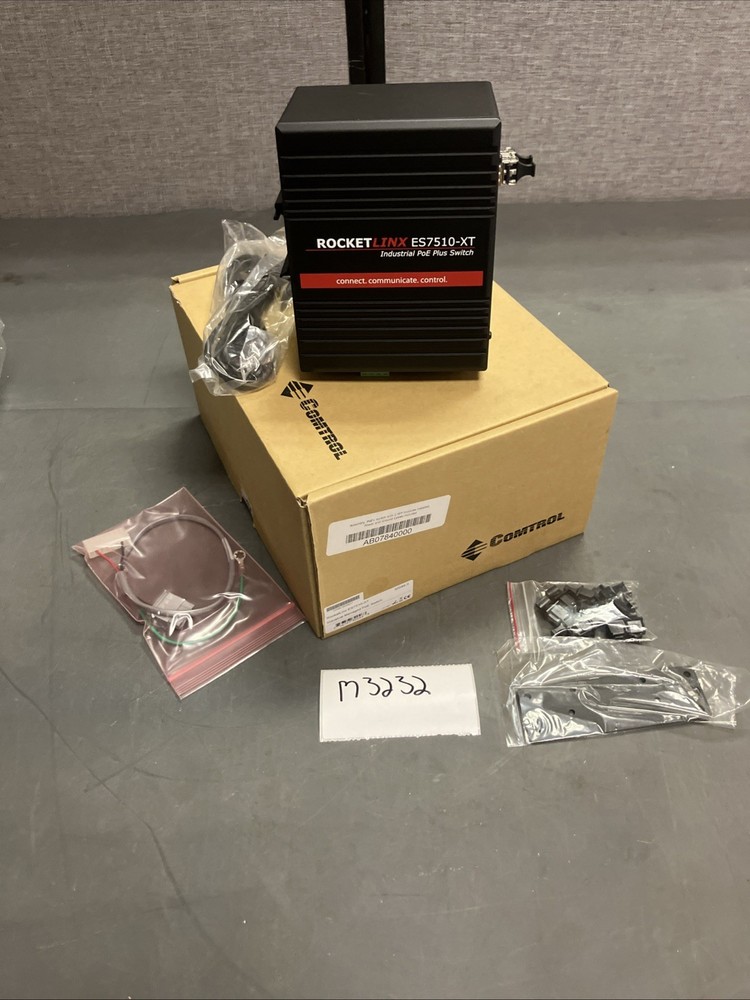 Rocket Linx ES7510-XT Industrial Managed PoE Plus Switch 2 SFP Modules Installed