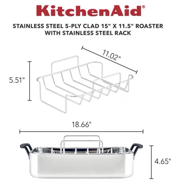 KitchenAid 5 Ply Roasting Pan With Rack