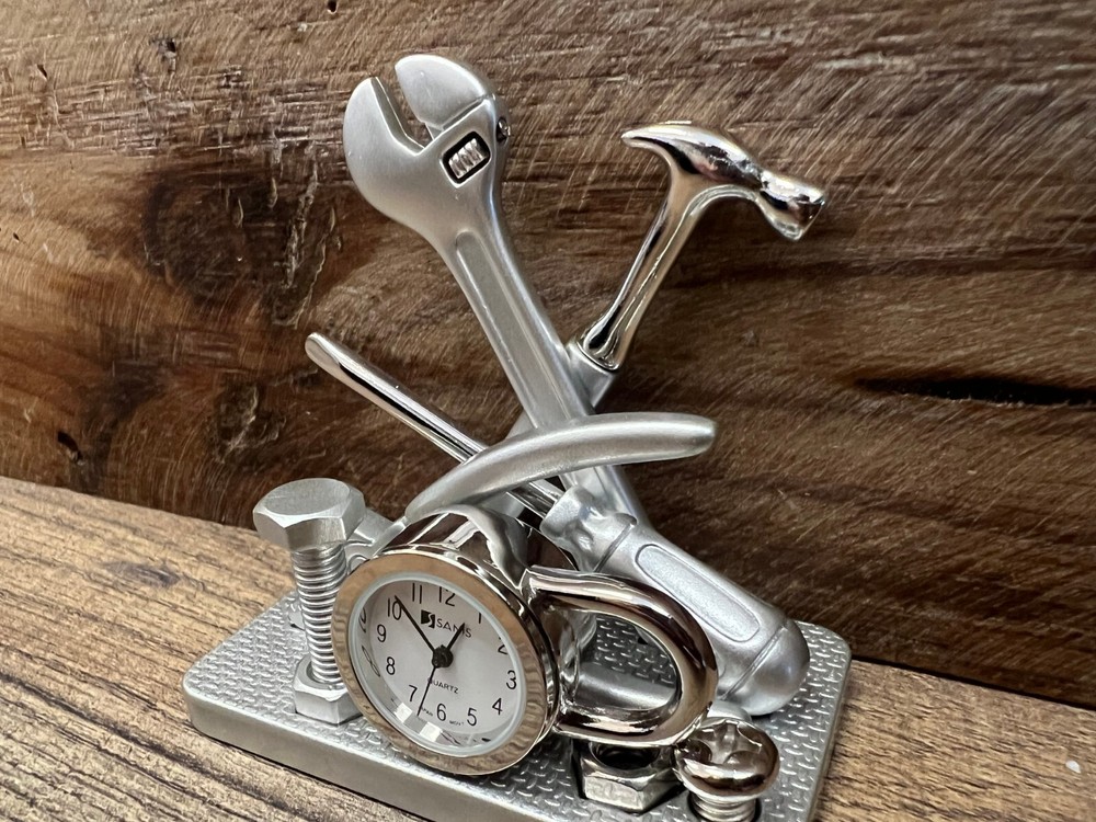 Tools Metal Desk Clock 3" x 3"