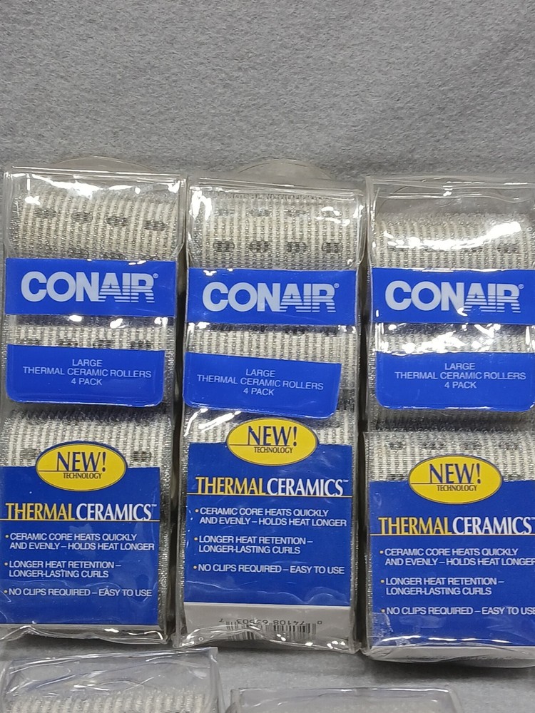 Conair Thermal Ceramic Rollers 7 PACKS (1-XLarge, 3-Large, 3-Med) 30 rollers