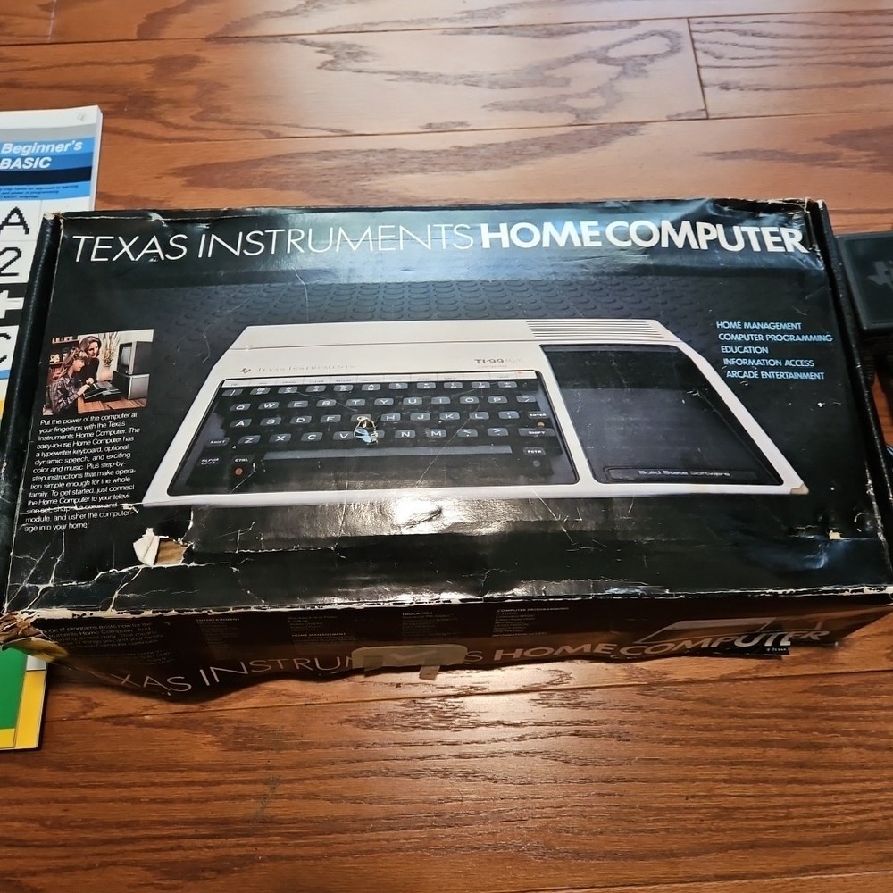 Texas Instruments Ti-99/4a Home Computer Console In Box With Cords Books
