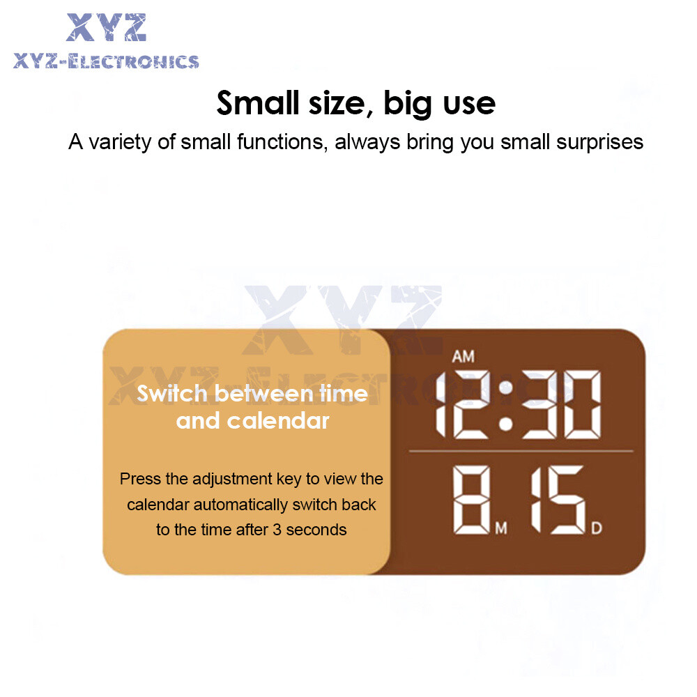 Digital Travel Alarm Clock Foldable Calendar Temperature Timer LCD Clock