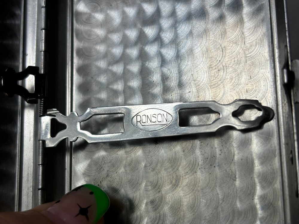 Vtg Ronson Mastercase Lighter Cigarette Holder Combo W/ Pouch "EJG" Initials