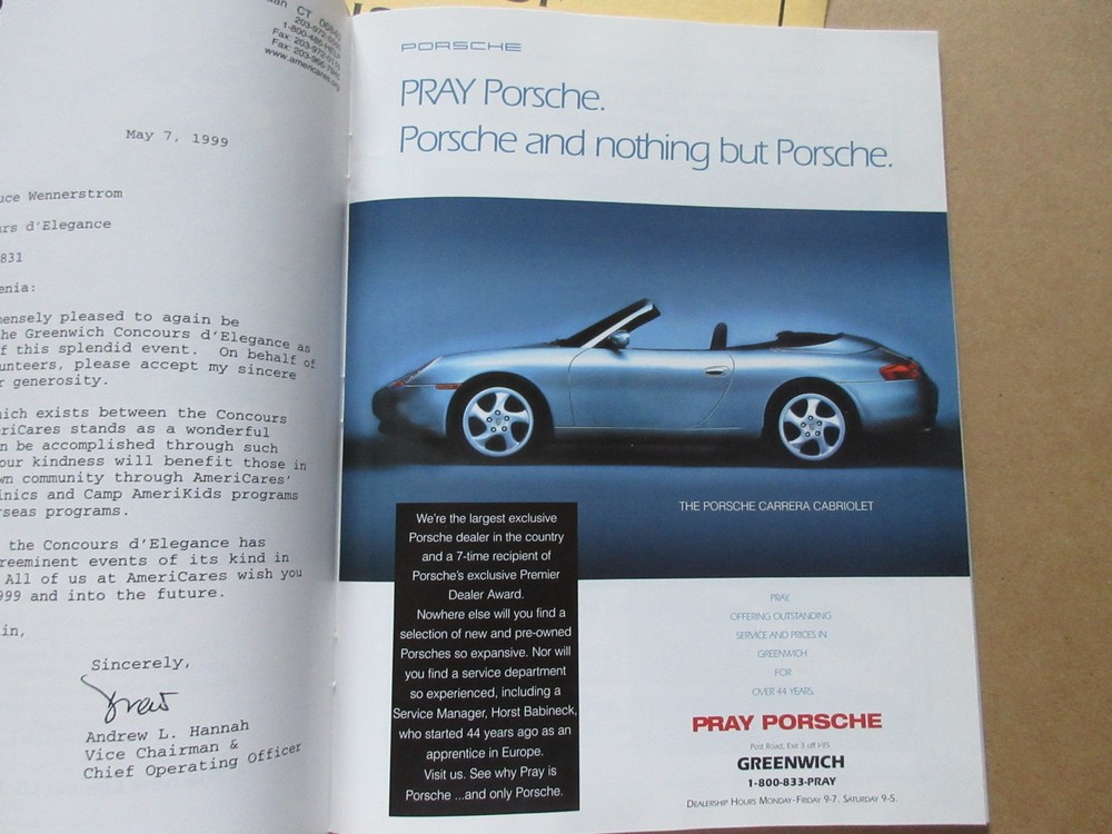 GREENWICH CONCURS d'ELEGANCE 1999 PROGRAM magazine CT