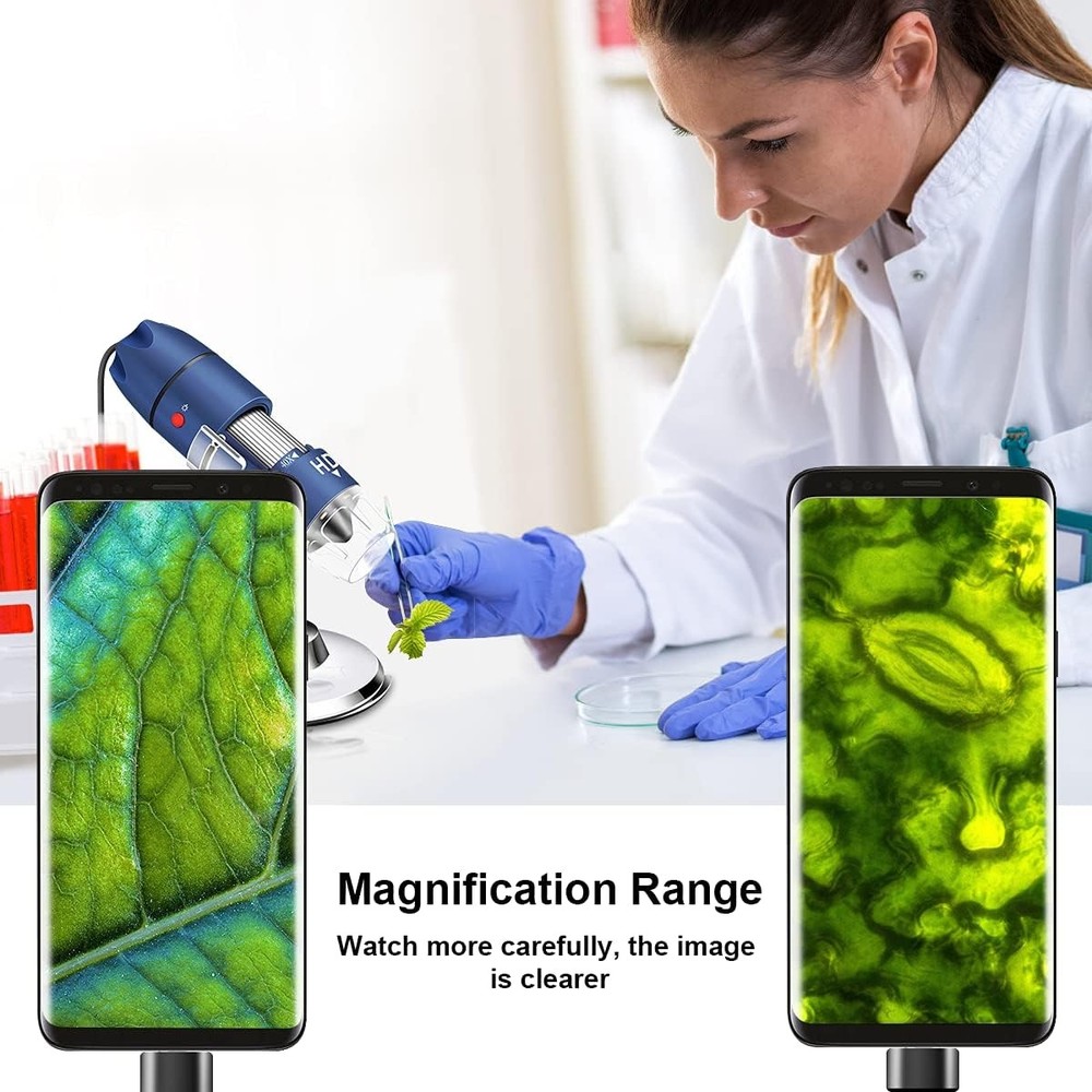 2K HD 2560x1440P USB Digital Microscope for Android Cellphone Blue, Silver