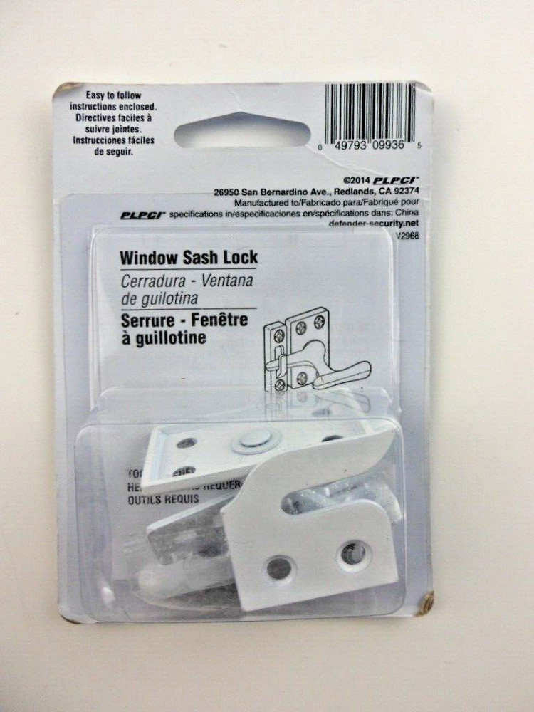 DEFENDER SECURITY Window Sash Lock White U-9936