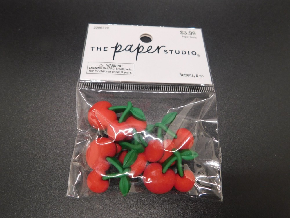 The paper studio Cherry Shank Buttons 6pc