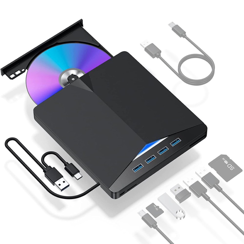 1pc Portable External CD DVD Drive PC Laptop Burner Reader Writer USB 3.0