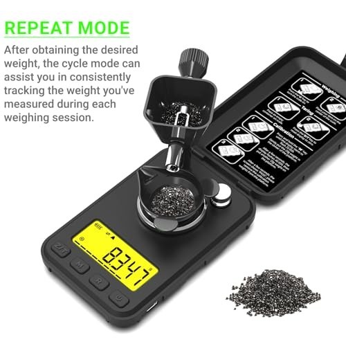 MAXUS Reloading Scale 50g 0.001g W/ Powder Trickler 3 Backlight Repeat Mode