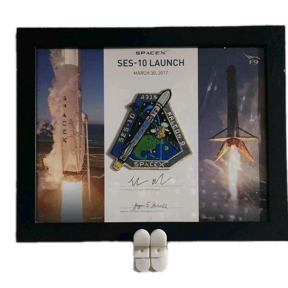 SES-10 LAUNCH SPACEX SPACE X EMPLOYEE NUMBERED AUTHENTIC PATCH PRESENTATION RARE