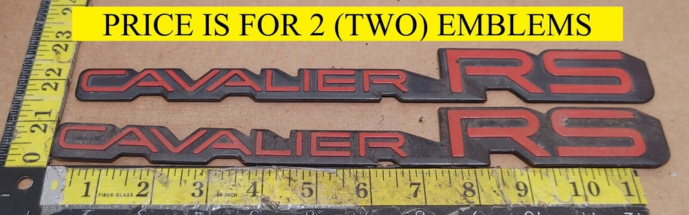 (2) CHEVROLET CAVALIER RS CIRCA '90 EMBLEMS 11.8" (X115}