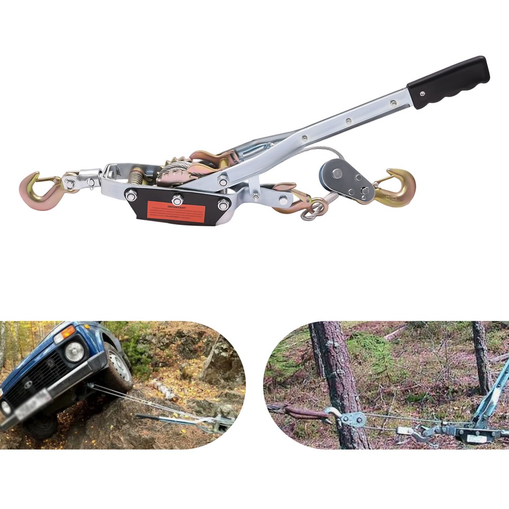 5 Ton Hand Puller Winch Pull Hoist Come Along Cable Heavy Duty 3-Hooks 2-Gears