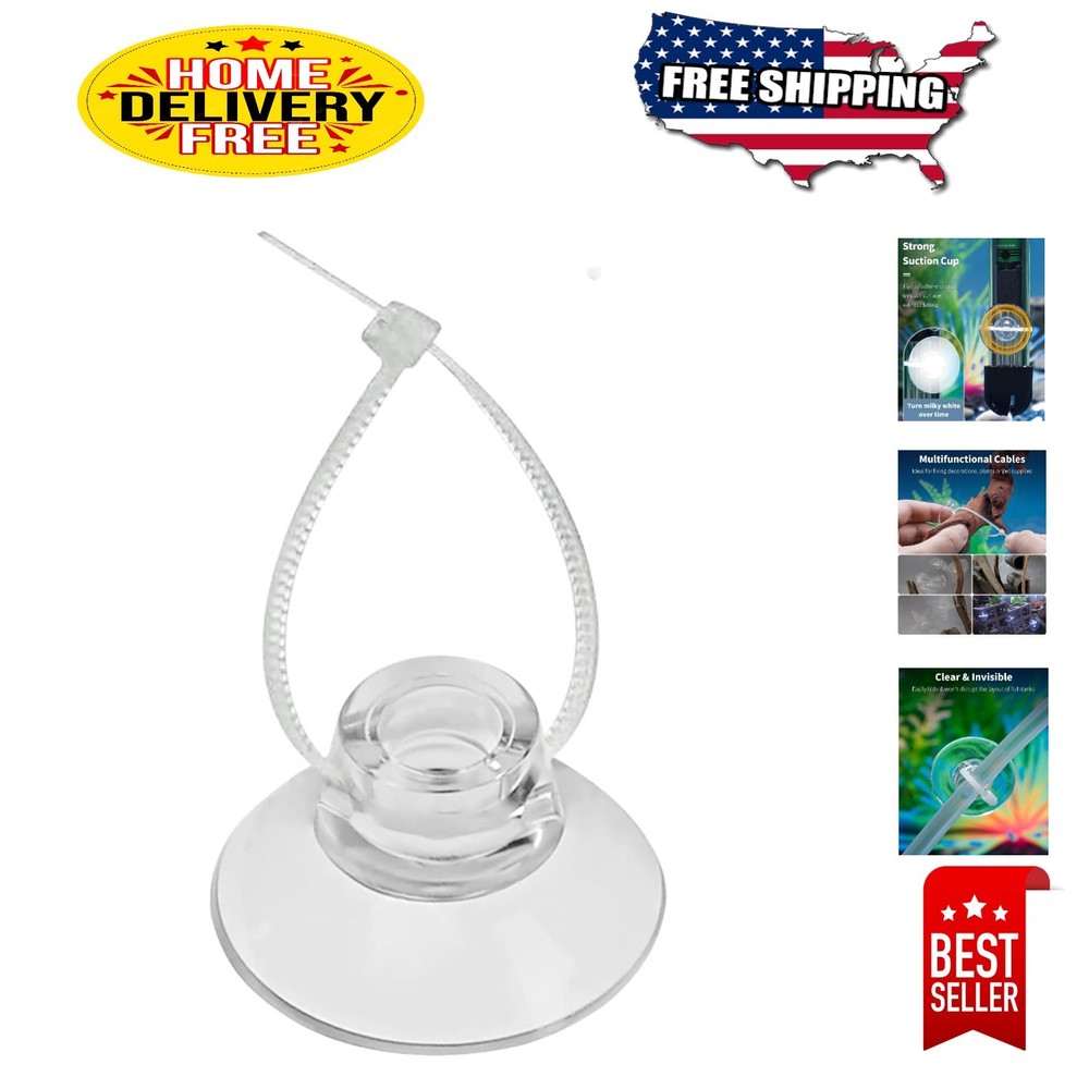 Suction Cups & Adjustable Zip Ties Set: Perfect Tools for Fish Tank Organization