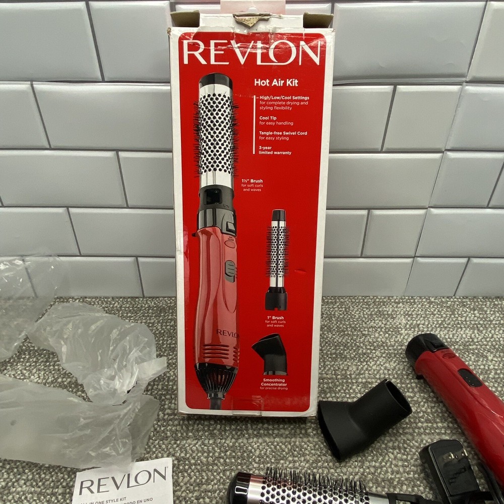 Revlon Style Curl Volumize Curling Iron Tool Ceramic Hot Air Kit Attachments